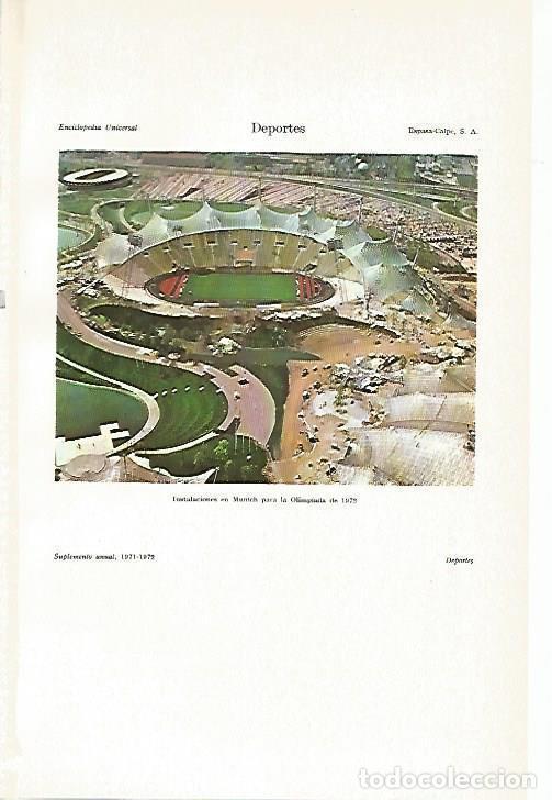 Postales: LAMINA ESPASA 13352: Instalaciones olimpicas de Munich - Varios