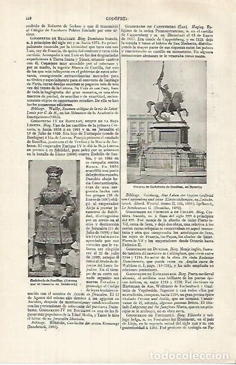 Cartes Postales: LAMINA ESPASA 32014: Estatua de Godofredo de Bouillon en Bruselas - Varios