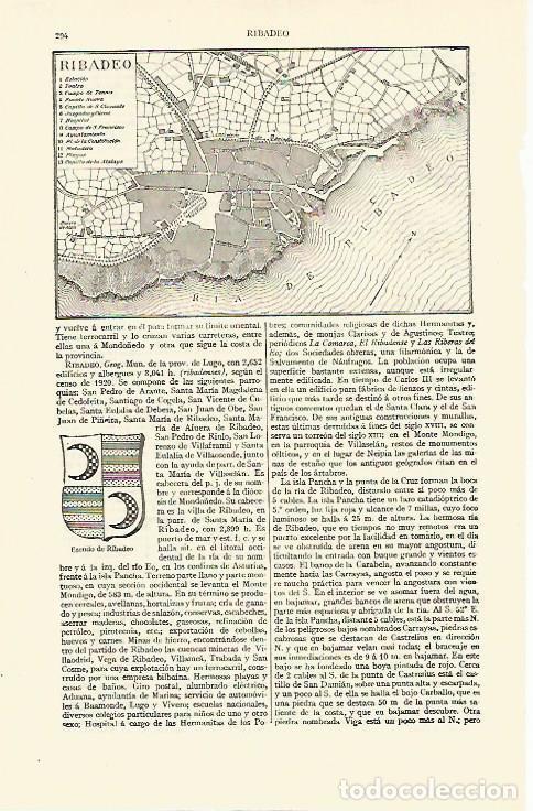 Postkarten: LAMINA ESPASA 13580: Plano de Ribadeo Lugo - Varios