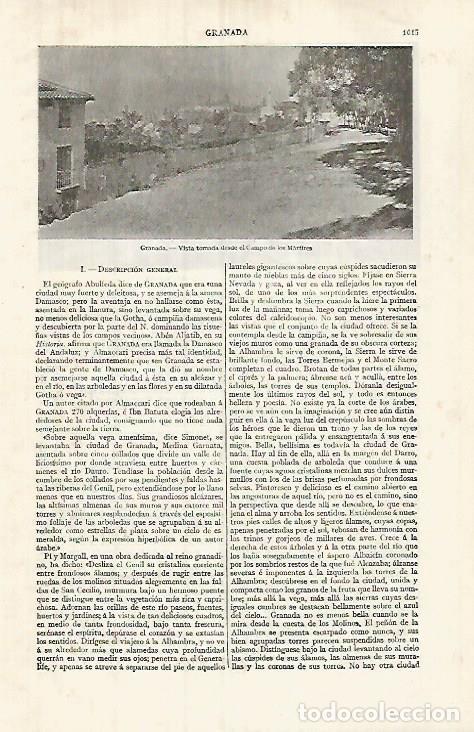 Postais: LAMINA ESPASA 32095: Campo de los Martires Granada - Varios