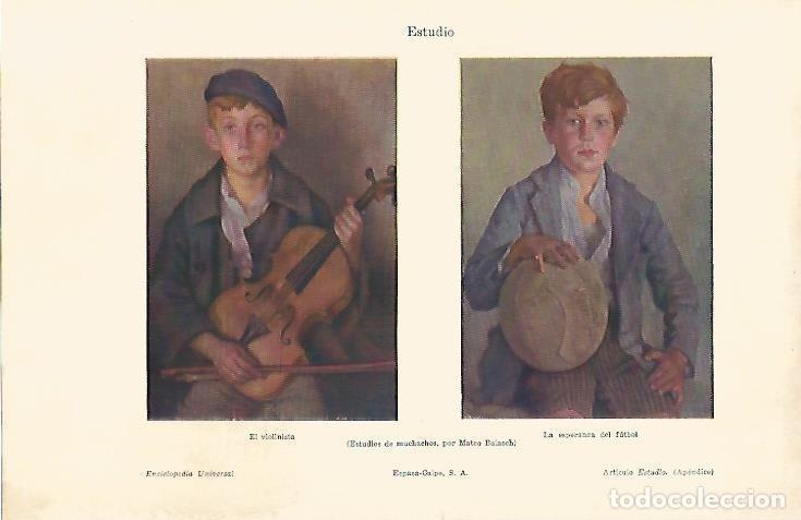 Postales: LAMINA ESPASA 5111: El violinista y La esperanza del futbol por M. Balasch - Varios Autores