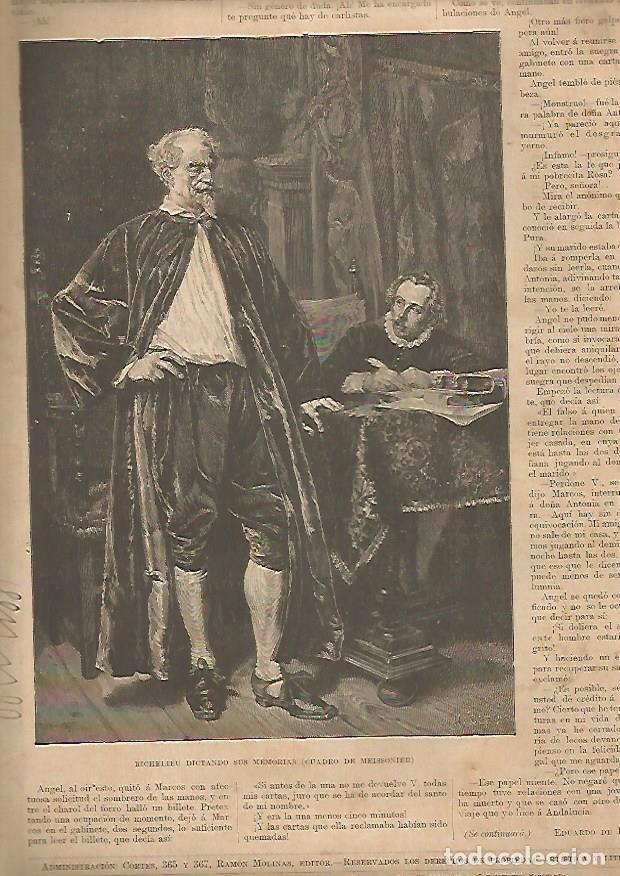 Cartoline: LAMINA 13375: Richelieu dictando sus memorias, por Meissonier - Varios