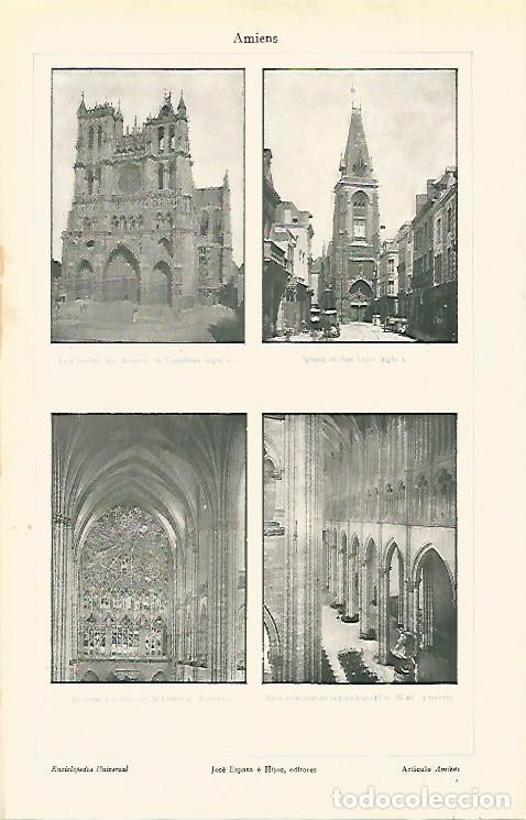 Postais: LAMINA ESPASA 5521: Vistas de Amiens Francia - Varios Autores