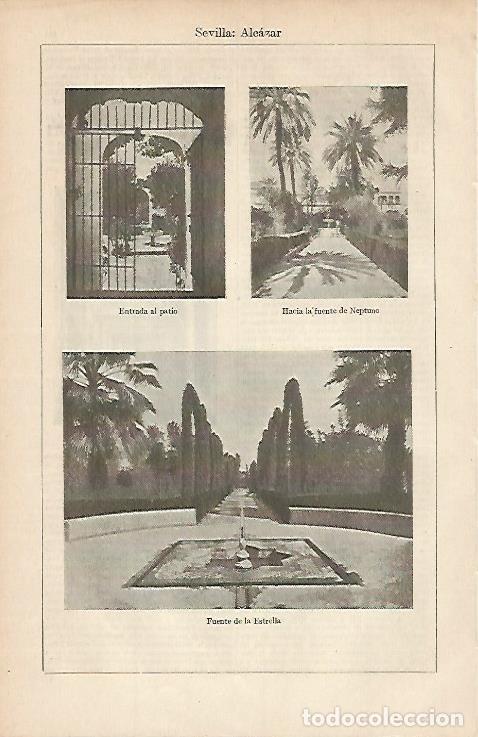 Postkarten: LAMINA ESPASA 566: Vistas del Alcazar de Sevilla - Varios autores