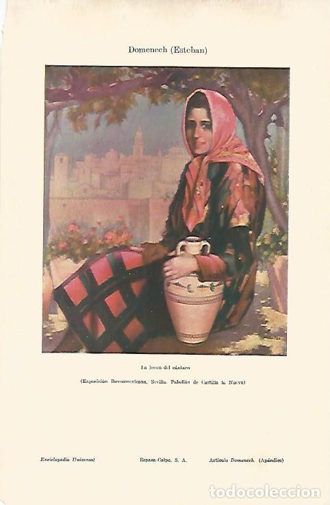 Postkarten: LAMINA ESPASA 5387: La joven del cantaro por E. Domenech - Varios Autores