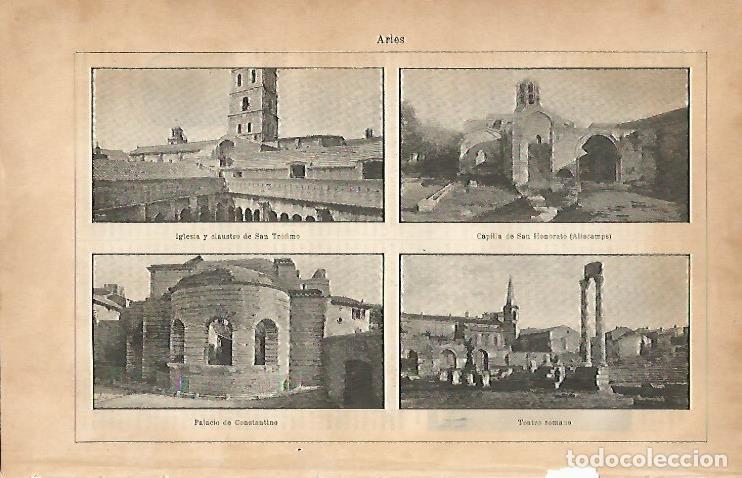 Postcards: LAMINA ESPASA 5584: Vistas de Arles Francia - Varios Autores