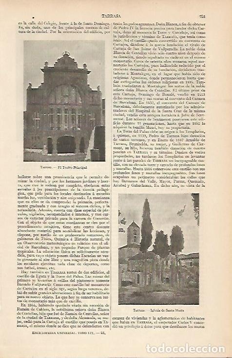 Postkarten: LAMINA ESPASA 5750: Teatro Principal e Iglesia de Santa Marta de Terrassa Barcelona - Varios Autores