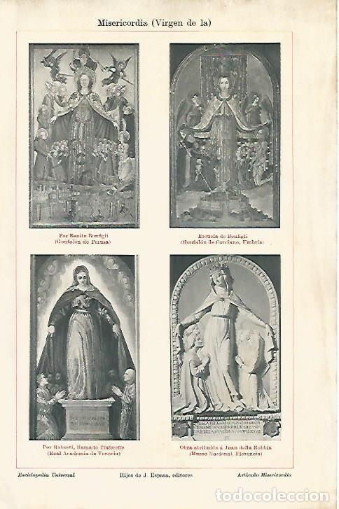 Postales: LAMINA ESPASA 5251: Obras representando a la Virgen de la Misericordia - Varios Autores
