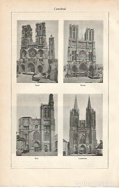 Postcards: LAMINA ESPASA 3005: Catedral de Laon Reims Sens y Cautances - Varios Autores