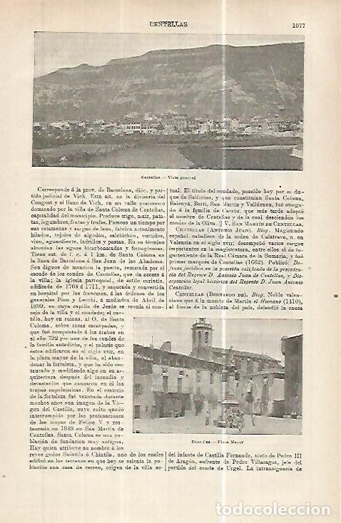 Cartes Postales: LAMINA ESPASA 32489: Vista de Centelles, Barcelona - Varios