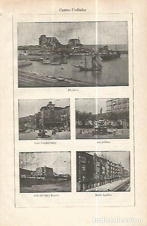 Postcards: LAMINA ESPASA 32389: Puerto y vistas de Castro Urdiales, Cantabria - Varios