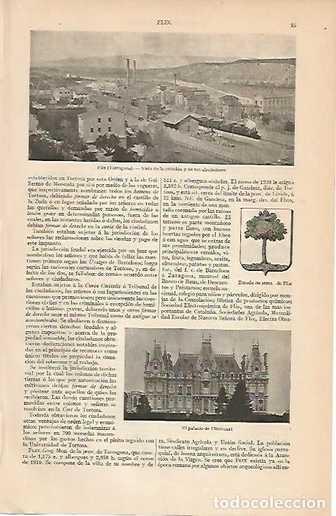 Cartoline: LAMINA ESPASA 3363: Vista de Flix Tarragona - Varios Autores