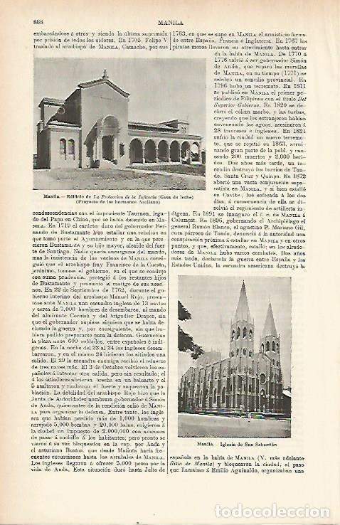 Postais: LAMINA ESPASA 3973: Iglesia de San Esteban en Manila Filipinas - Varios Autores