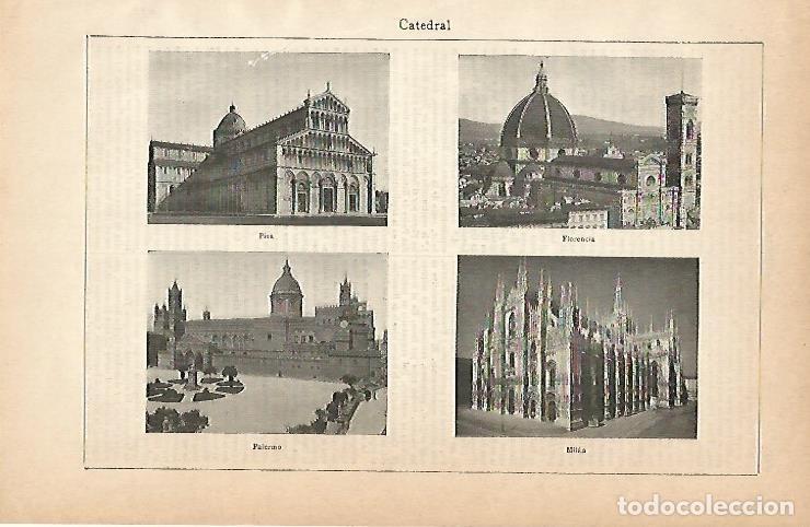 Postales: LAMINA ESPASA 3000: Catedral de Pisa Florencia Palermo y Milan - Varios Autores