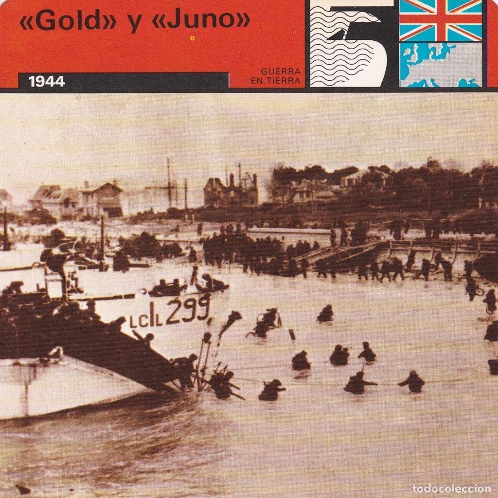 Postales: FICHA GUERRA EN TIERRA: GOLD&rdquo; Y &rdquo;JUNO&rdquo;. 1944&rdquo; - NULL