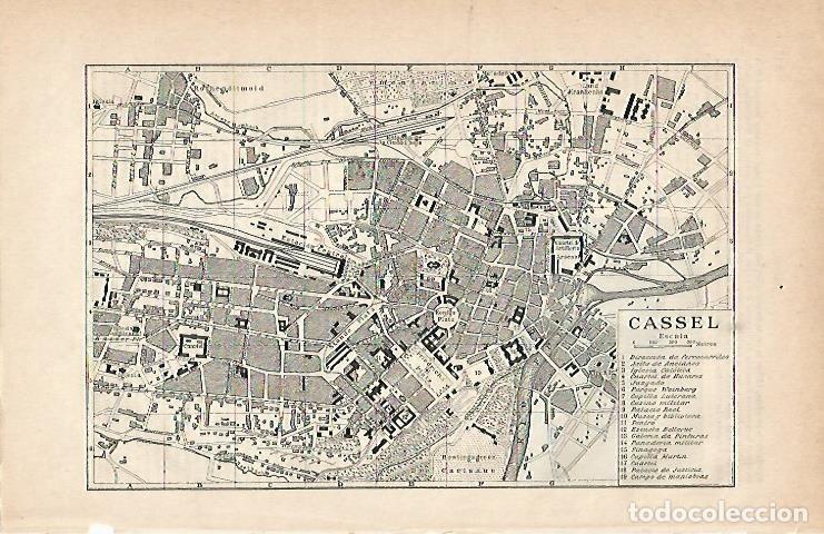 Postales: LAMINA ESPASA 3058: Plano de Cassel Alemania - Varios Autores