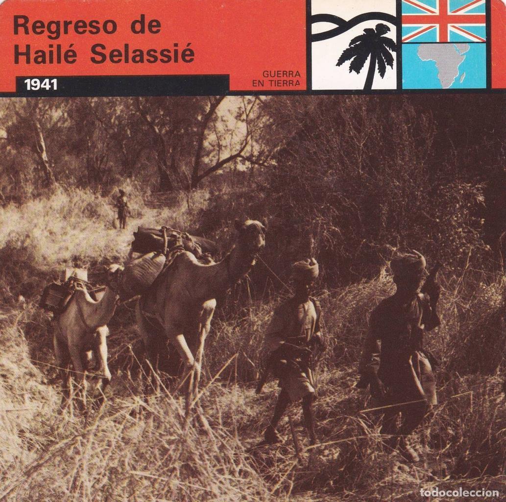 Postcards: FICHA GUERRA EN TIERRA: REGRESO DE HAILE SELASSIE. 1941 - NULL