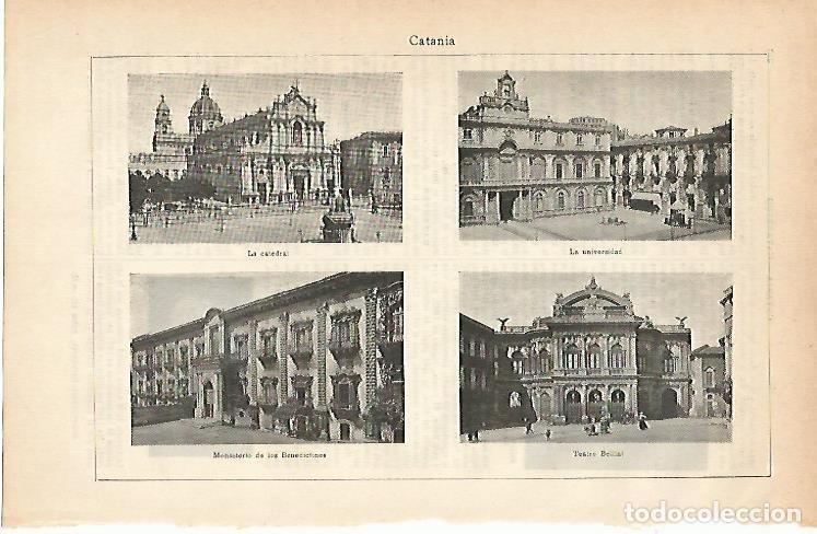 Postais: LAMINA ESPASA 3009: Vistas de Catania Italia - Varios Autores