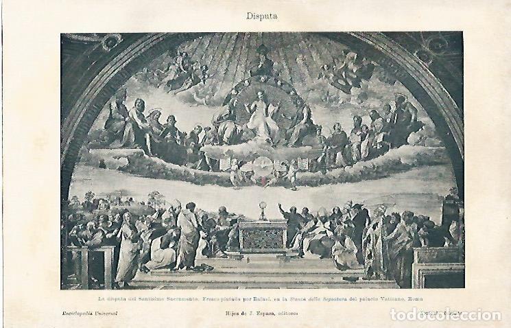 Postkarten: LAMINA ESPASA 3075: La disputa del Santisimo Sacramento obra de Rafael - Varios Autores