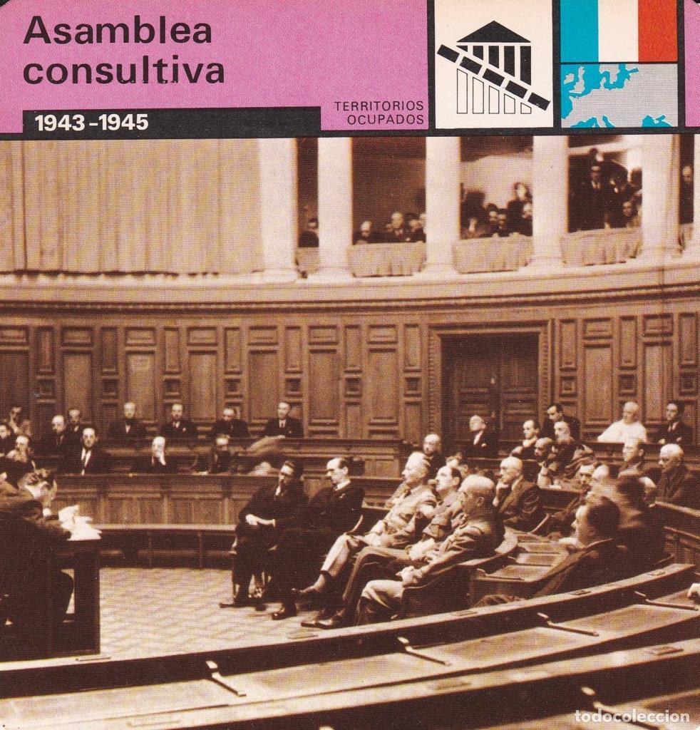 Postales: FICHA TERRITORIOS OCUPADOS: ASAMBLEA CONSULTIVA. 1943-1945 - NULL