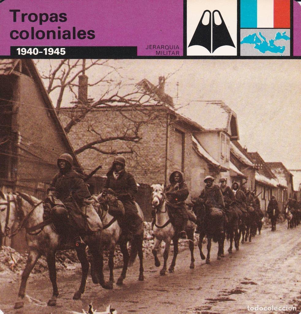Cartoline: FICHA JERARQUIA MILITAR: TROPAS COLONIALES. 1940-1945 - NULL
