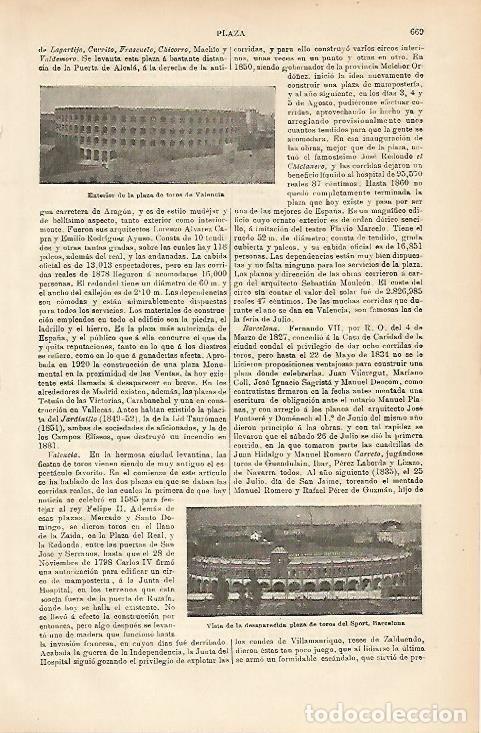 Postkarten: LAMINA ESPASA 3299: Plaza de toros de Valencia y la desaparecida del Sport en Barcelona - Varios Aut