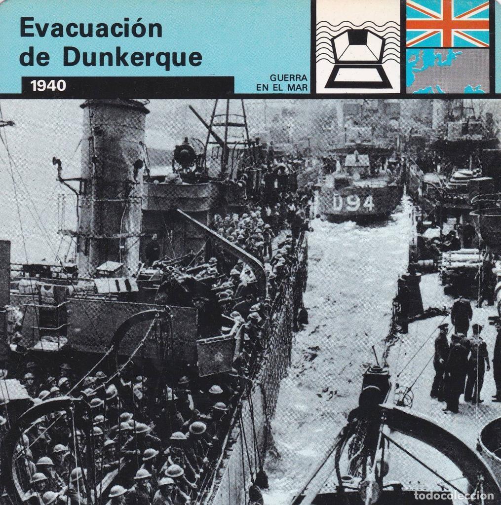 Cartes Postales: FICHA GUERRA EN EL MAR: EVACUACION DE DUNKERQUE. 1940 - NULL