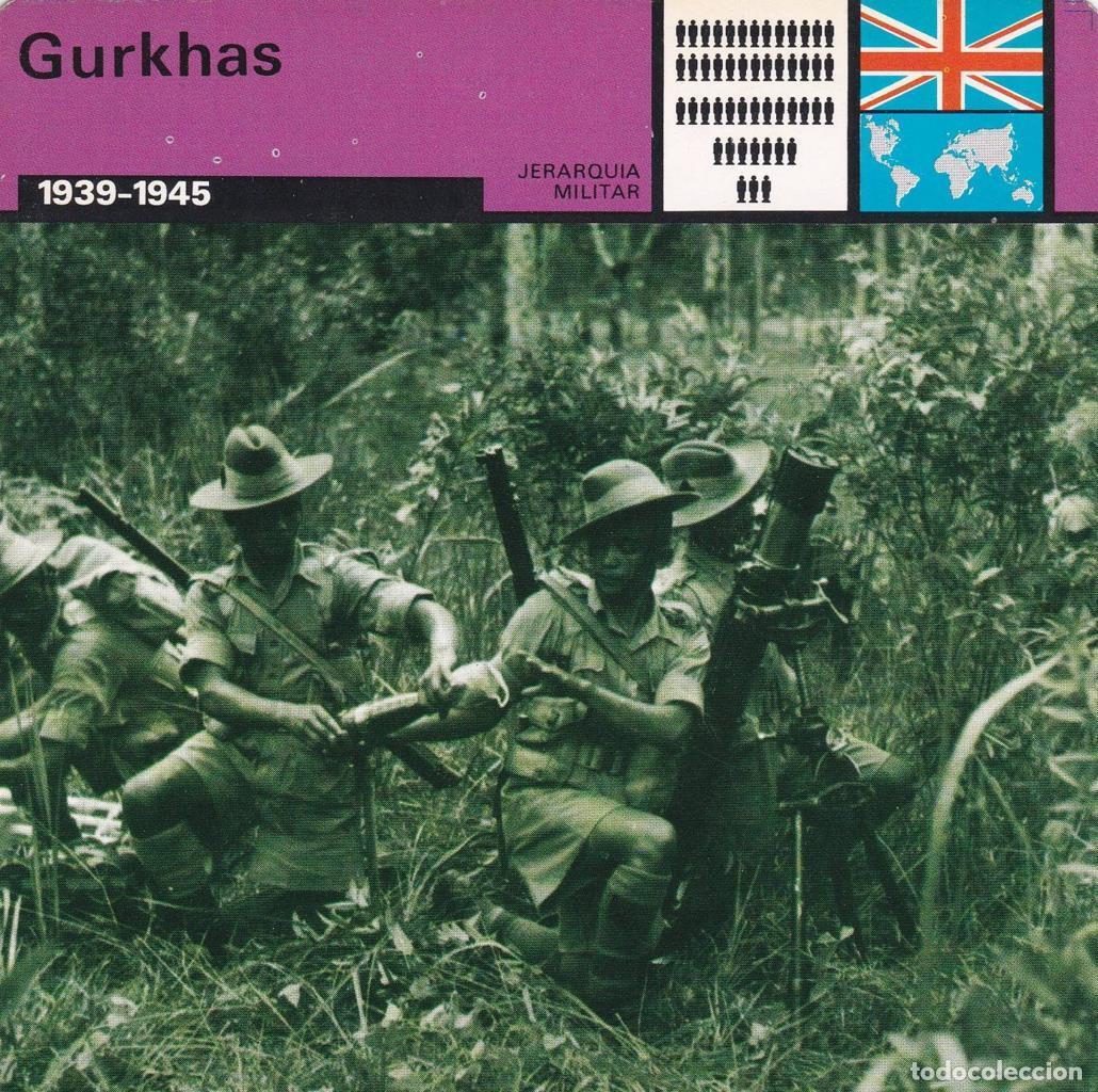 Cartes Postales: FICHA JERARQUIA MILITAR: GURKHAS. 1939-1945 - NULL
