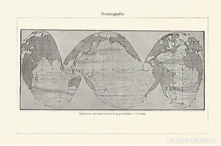 Postcards: LAMINA ESPASA 21845: Temperatura del mar a 400 metros - Varios