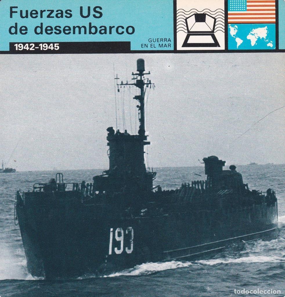 Postcards: FICHA GUERRA EN EL MAR: FUERZAS US DE DESEMBARCO. 1942-1945 - NULL