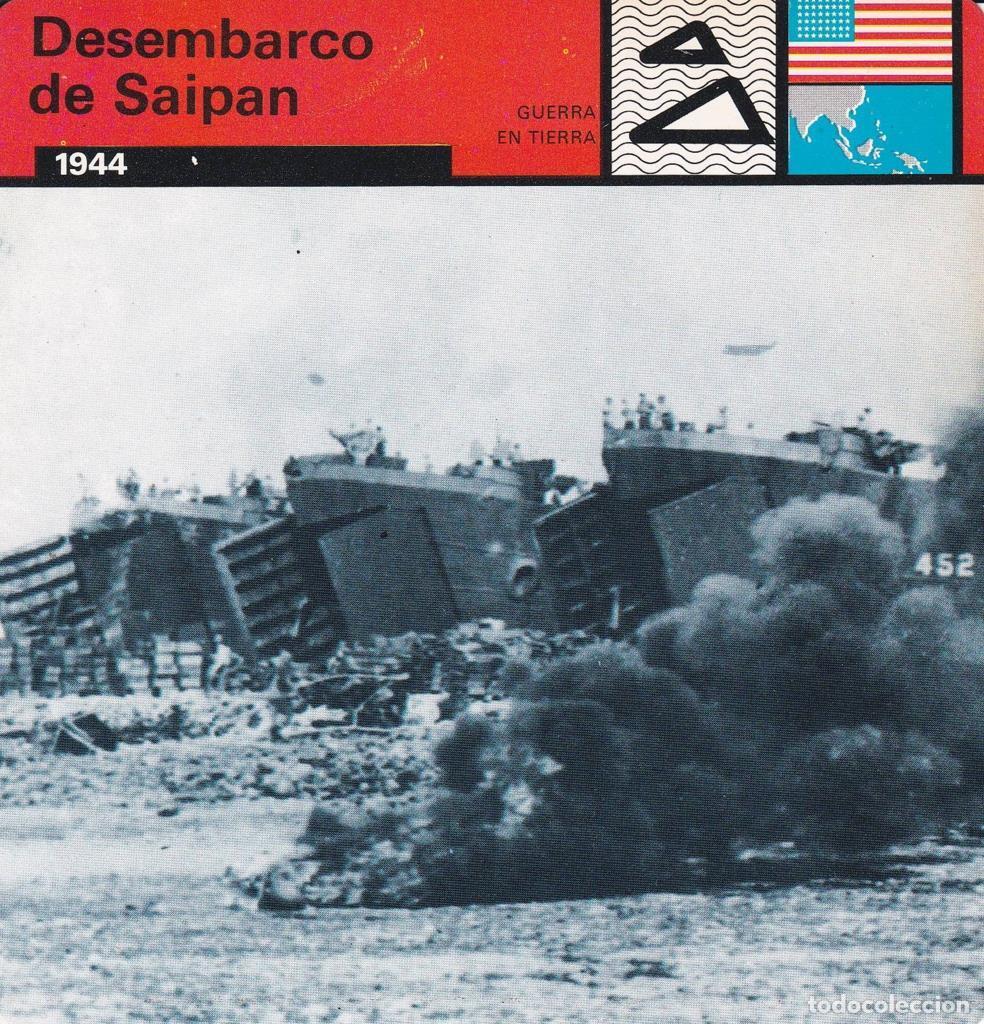 Postcards: FICHA GUERRA EN TIERRA: DESEMBARCO DE SAIPAN. 1944 - NULL