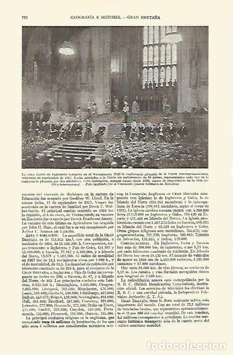 Cartoline: LAMINA ESPASA 21738: Isabel de Inglaterra en el Westminster Hall en 1957 - Varios