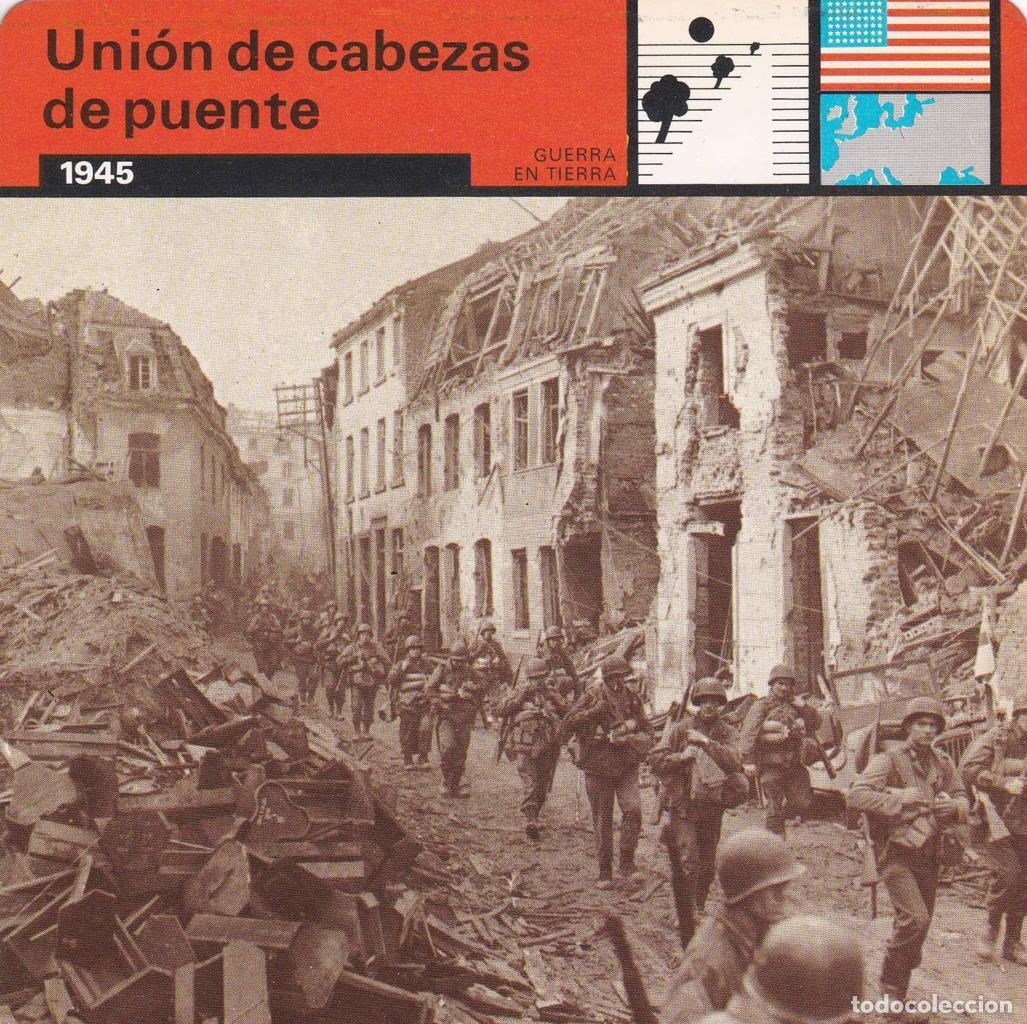 Postcards: FICHA GUERRA EN TIERRA: UNION DE CABEZAS DE PUENTE. 1945 - NULL