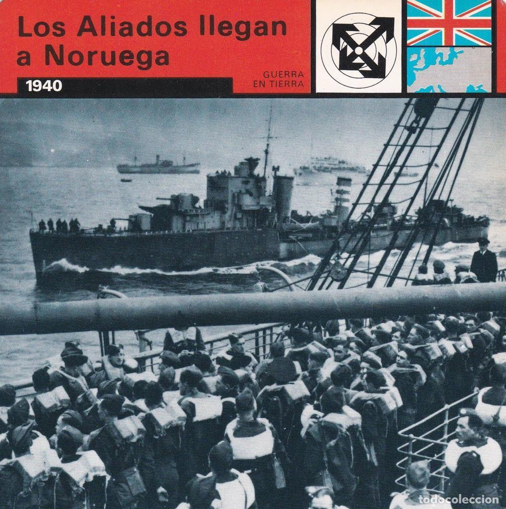 Cartoline: FICHA GUERRA EN TIERRA: LOS ALIADOS LLEGAN A NORUEGA. 1940 - NULL