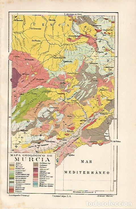 Postkarten: LAMINA ESPASA 24538: Mapa geologico de Murcia - Varios