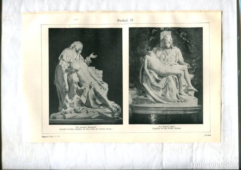 Postales: LAMINA ESPASA 23195: Piedad por Antonio Montauti y Miguel Angel - Varios