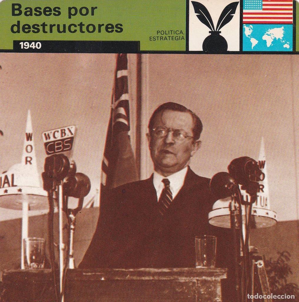 Cartes Postales: FICHA POLITICA, ESTRATEGIA: BASES POR DESTRUCTORES. 1940 - NULL