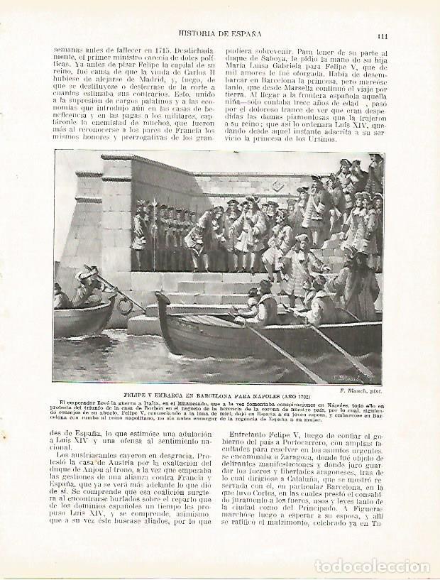 Cartes Postales: LAMINA 9161: Felipe V embarca en Barcelona para Napoles en 1702 - Manuel Rodriguez Codola