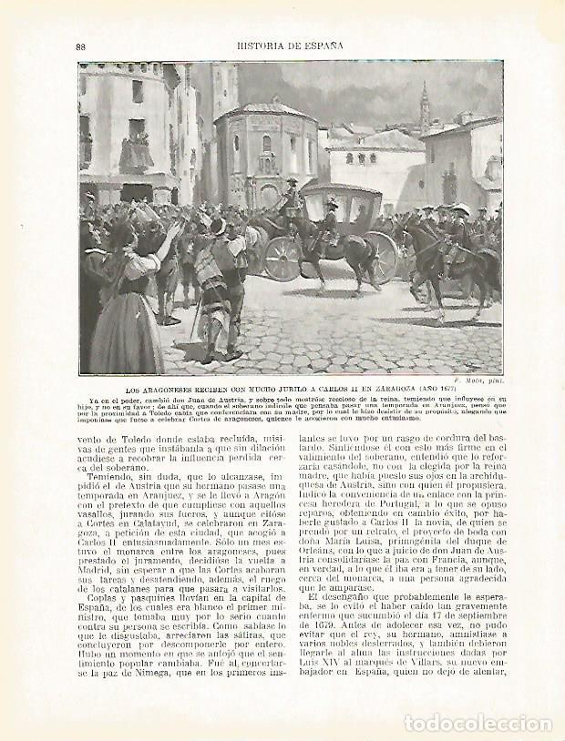 Postkarten: LAMINA 9148: Los aragoneses reciben a Carlos II en Zaragoza en 1677 - Manuel Rodriguez Codola
