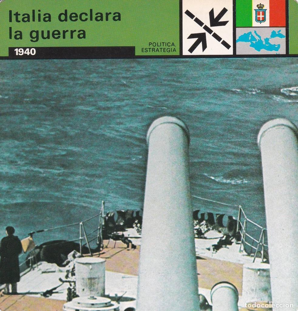 Cartes Postales: FICHA POLITICA, ESTRATEGIA: ITALIA DECLARA LA GUERRA. 1940 - NULL