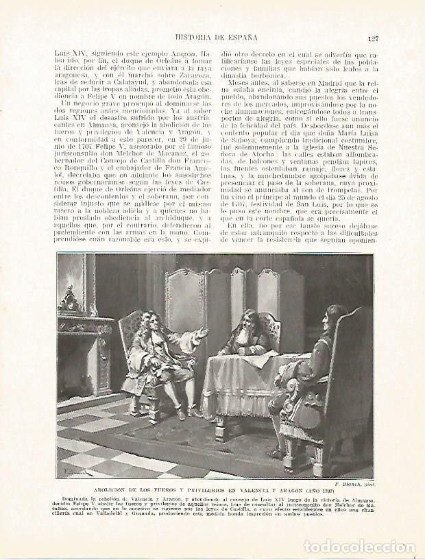 Cartoline: LAMINA 9170: Abolicion de los fueros y privilegios en Valencia y Aragon en 1707 - Manuel Rodriguez C