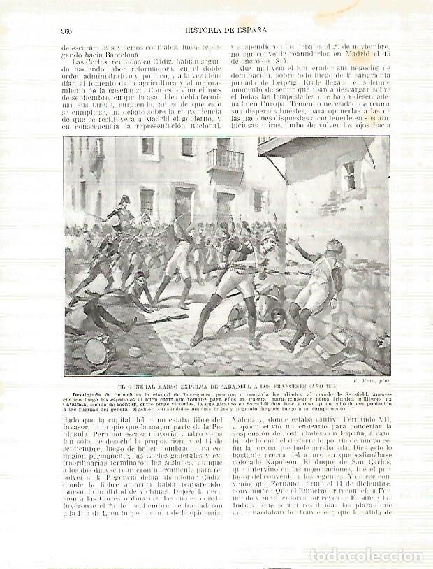 Postales: LAMINA 9253: El General Manso expulsa de Sabadell a los franceses en 1813 - Manuel Rodriguez Codola