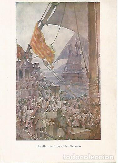 Postales: LAMINA 13775: Batalla naval de Cabo Orlando - Alfredo Opisso