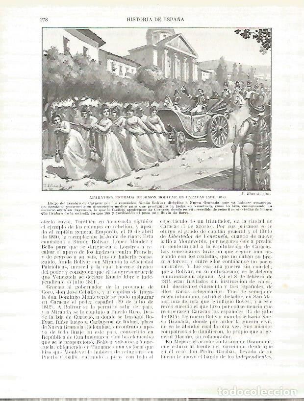 Postais: LAMINA 9259: Entrada de Simon Bolivar en Caracas en 1813 - Manuel Rodriguez Codola