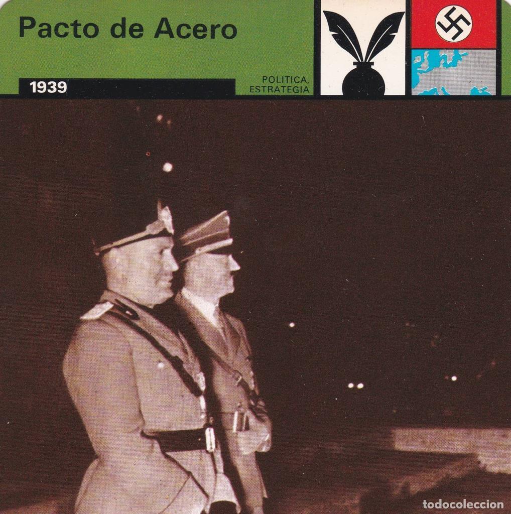 Cartes Postales: FICHA POLITICA, ESTRATEGIA: PACTO DE ACERO. 1939 - NULL