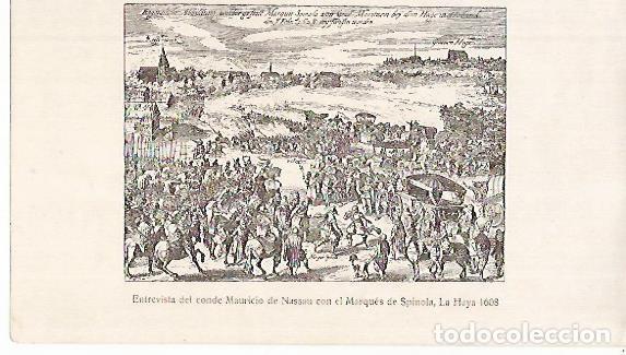 Postales: LAMINA 13804: El Conde de Nassau con el Marques de Spinola en La Haya en 1608 - Alfredo Opisso