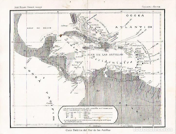 Postales: LAMINA 13746: Carta esferica del Mar de las Antillas - Alfredo Opisso