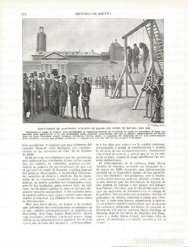 Postales: LAMINA 9285: Ejecuciones en Barcelona durante el mando del Conde de Espa&ntilde;a en 1828 - Manuel Rodrigue
