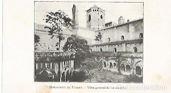 Postales: LAMINA 13838: Claustros del Monasterio de Poblet - Alfredo Opisso