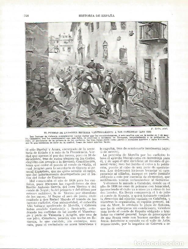 Postkarten: LAMINA 9356: Zaragoza rechaza a los carlistas en 1838 - Manuel Rodriguez Codola